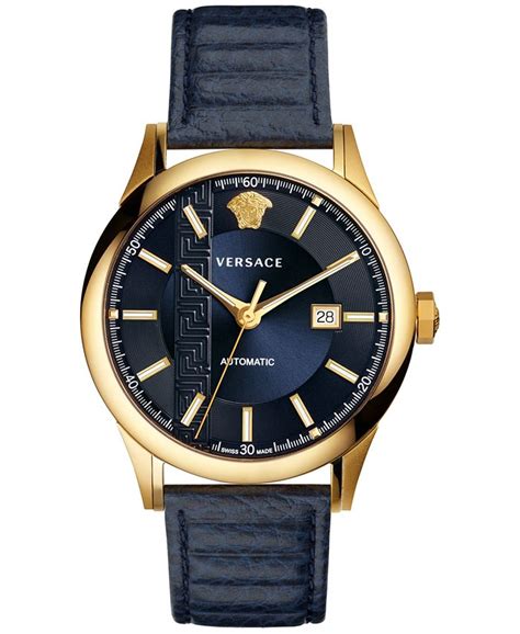 Versace 44mm Aiakos Men's Automatic Watch with Bracelet, Blue